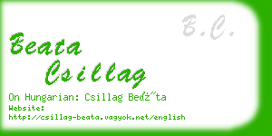 beata csillag business card